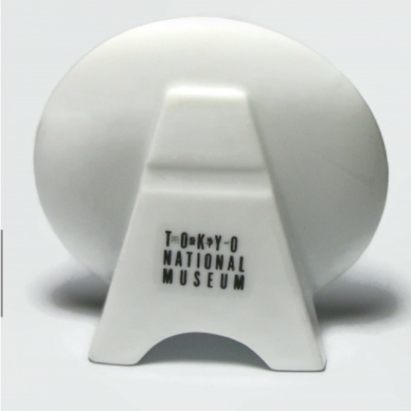 Vtg! Small Round Flat Disc Shaped Ceramic Bud Base Floral Tokyo National Museum - Picture 6 of 7